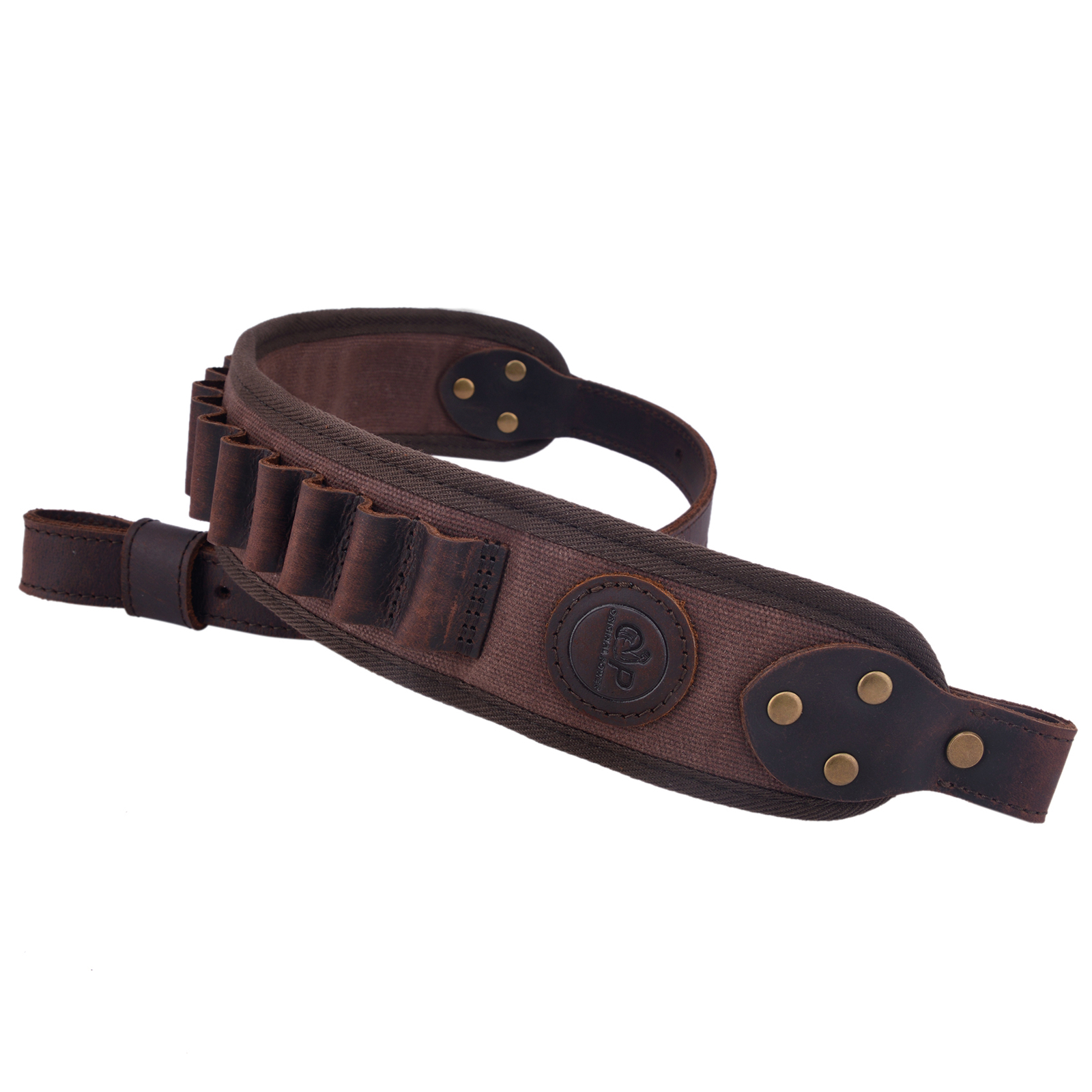 Leather Canvas Rifle Sling Shotgun Shell Slots Straps For .30/30 .308 12GA .22LR