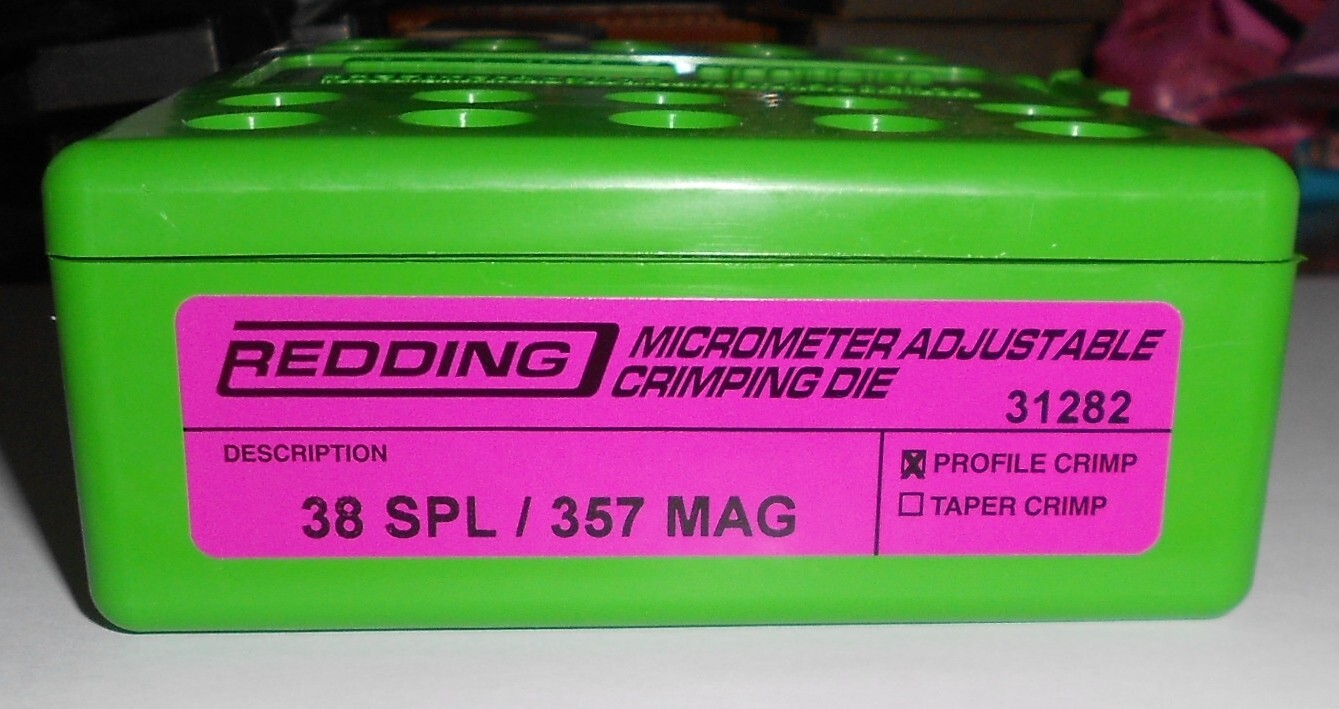 31282 REDDING MICRO-ADJUSTABLE PROFILE CRIMP DIE - 38 SPECIAL/357 MAGNUM - NEW