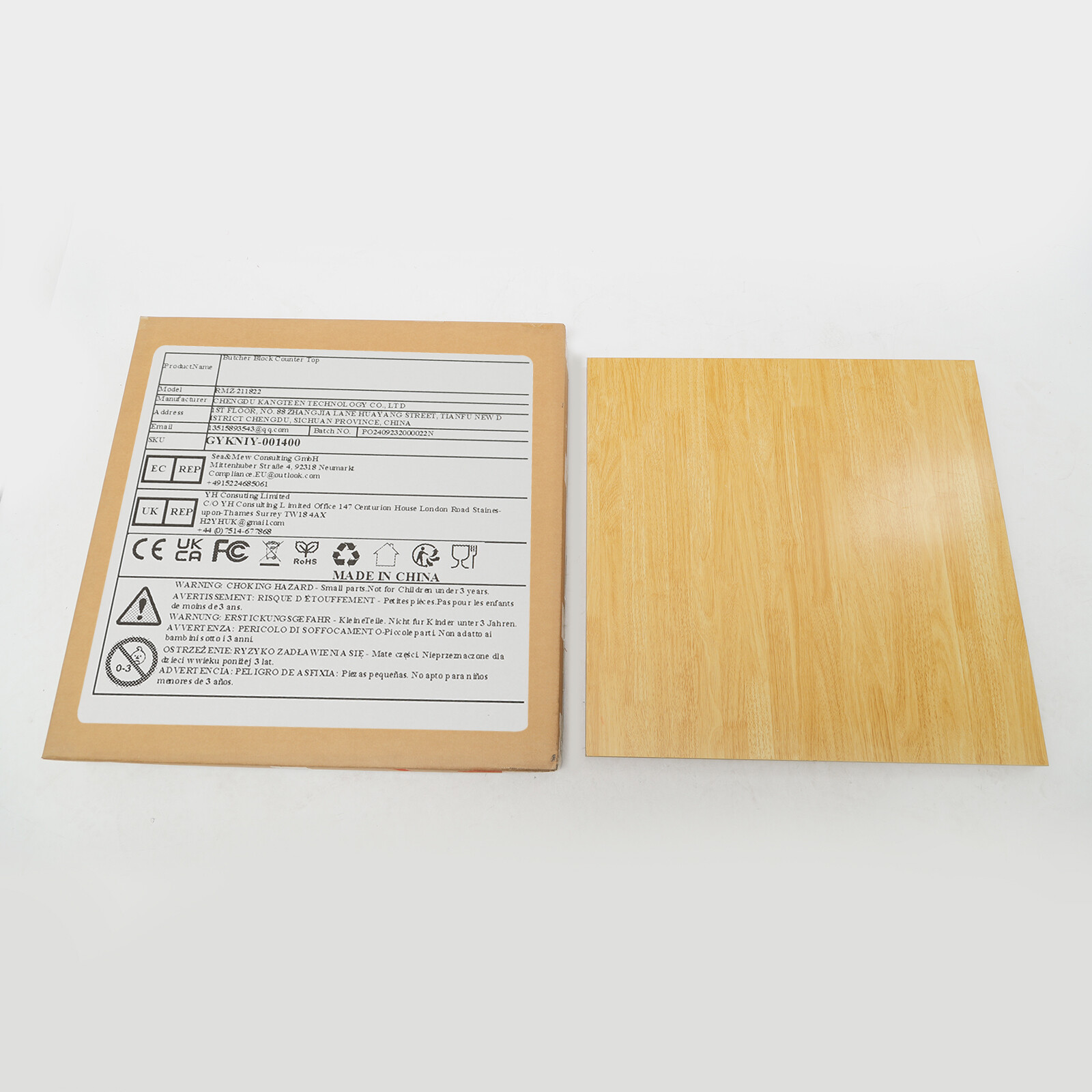 Wood Color Tabletop, Edge-banding Square Countertop, Plywood Countertop
