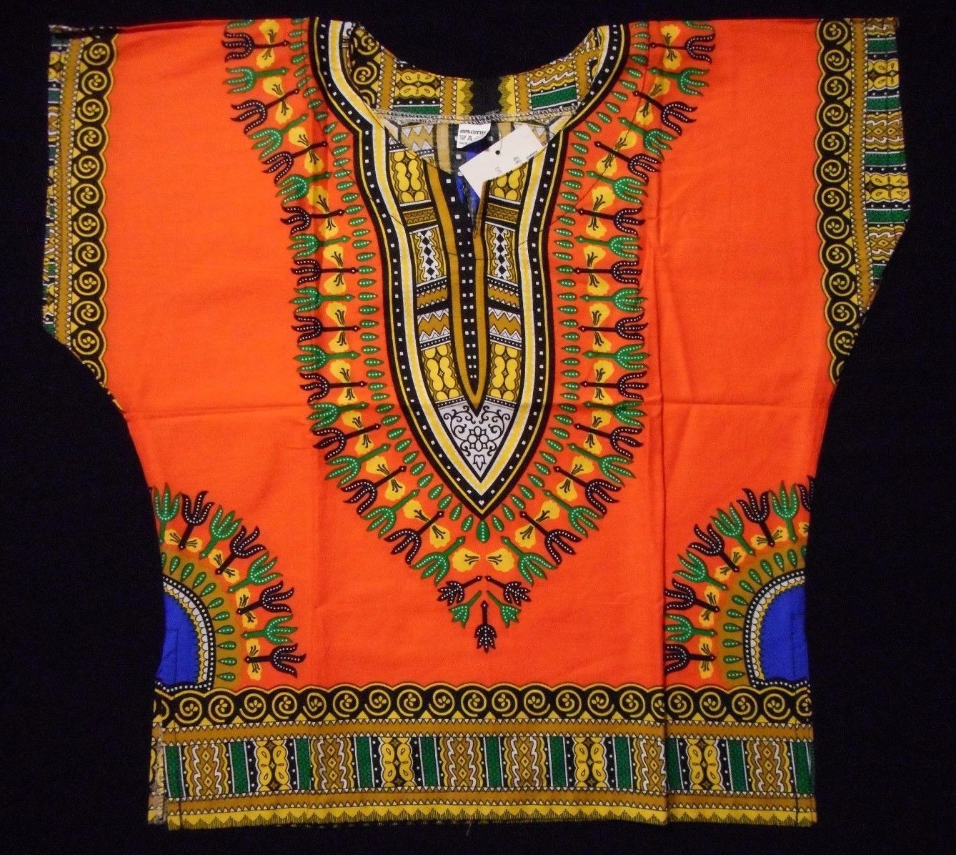 African Kids Boys Children Dashiki Mexican Poncho Top Orange Yellow one size