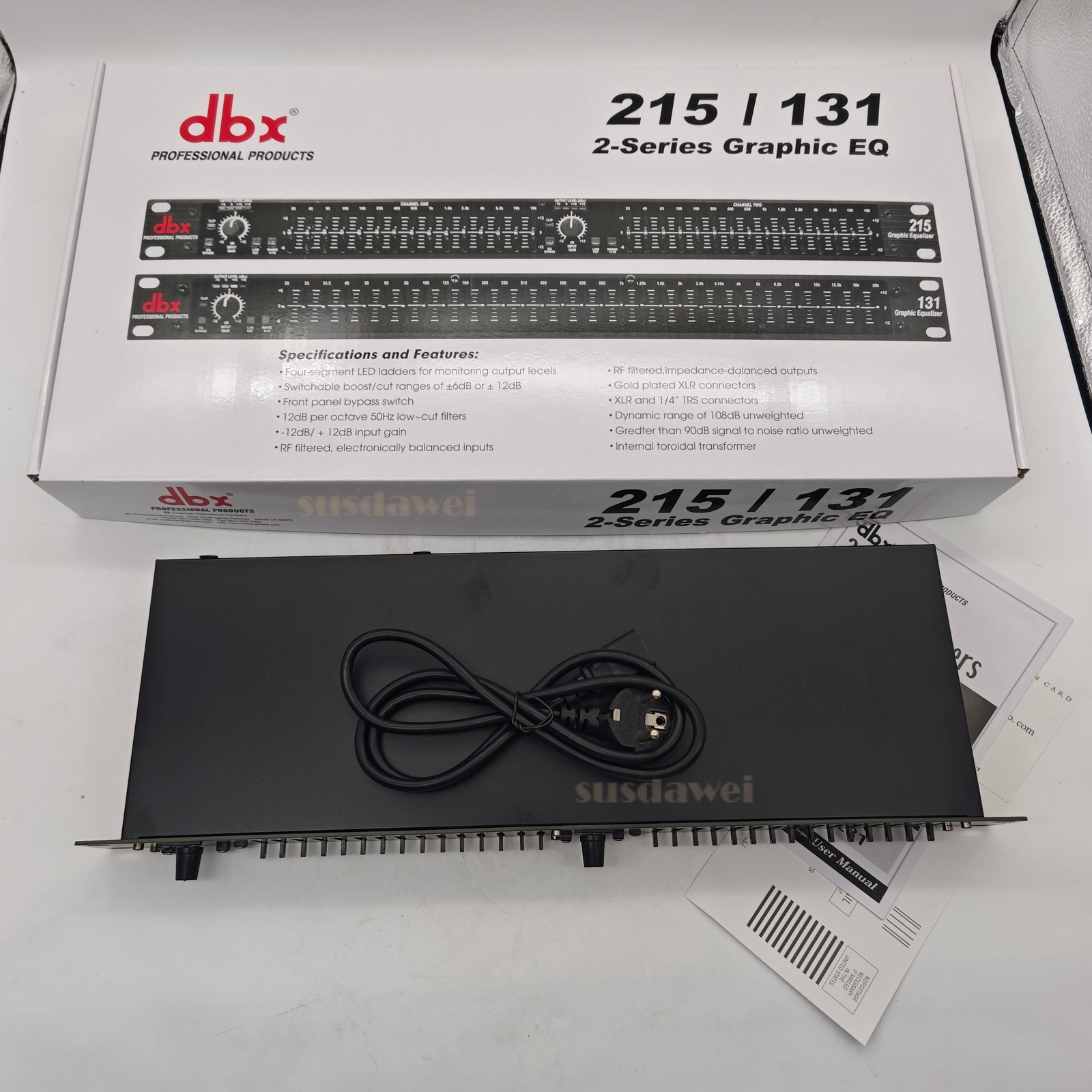 NEW DBX 215 Dual 15 Band Graphic Equalizer US