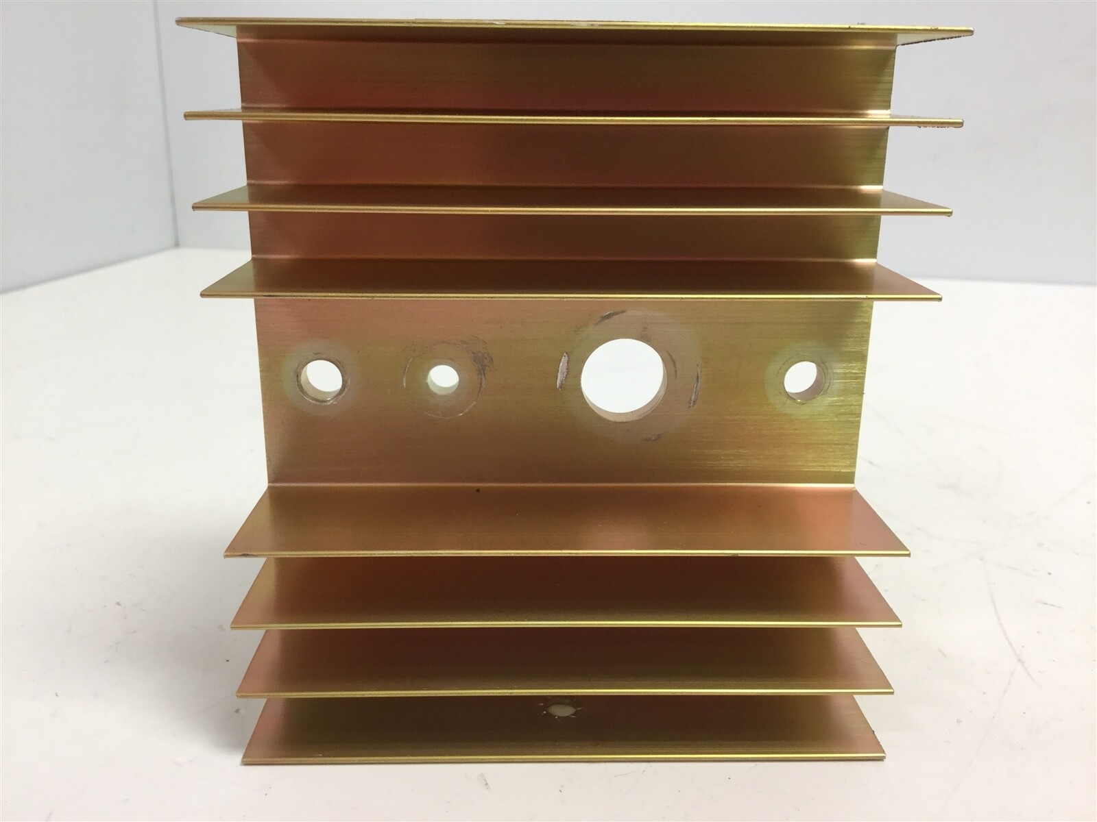 Lot of 2 Aluminum Heat Sinks, 3.95" x 2.3" x 4.25" - 16 Fins, Thin Base
