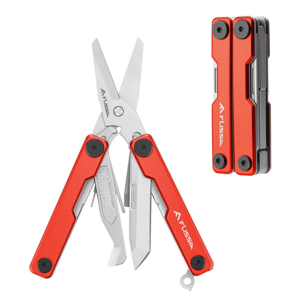 FLISSA Multitool Scissor 11-in-1 Multi Tool  Stainless Steel Knife Bottle Opener