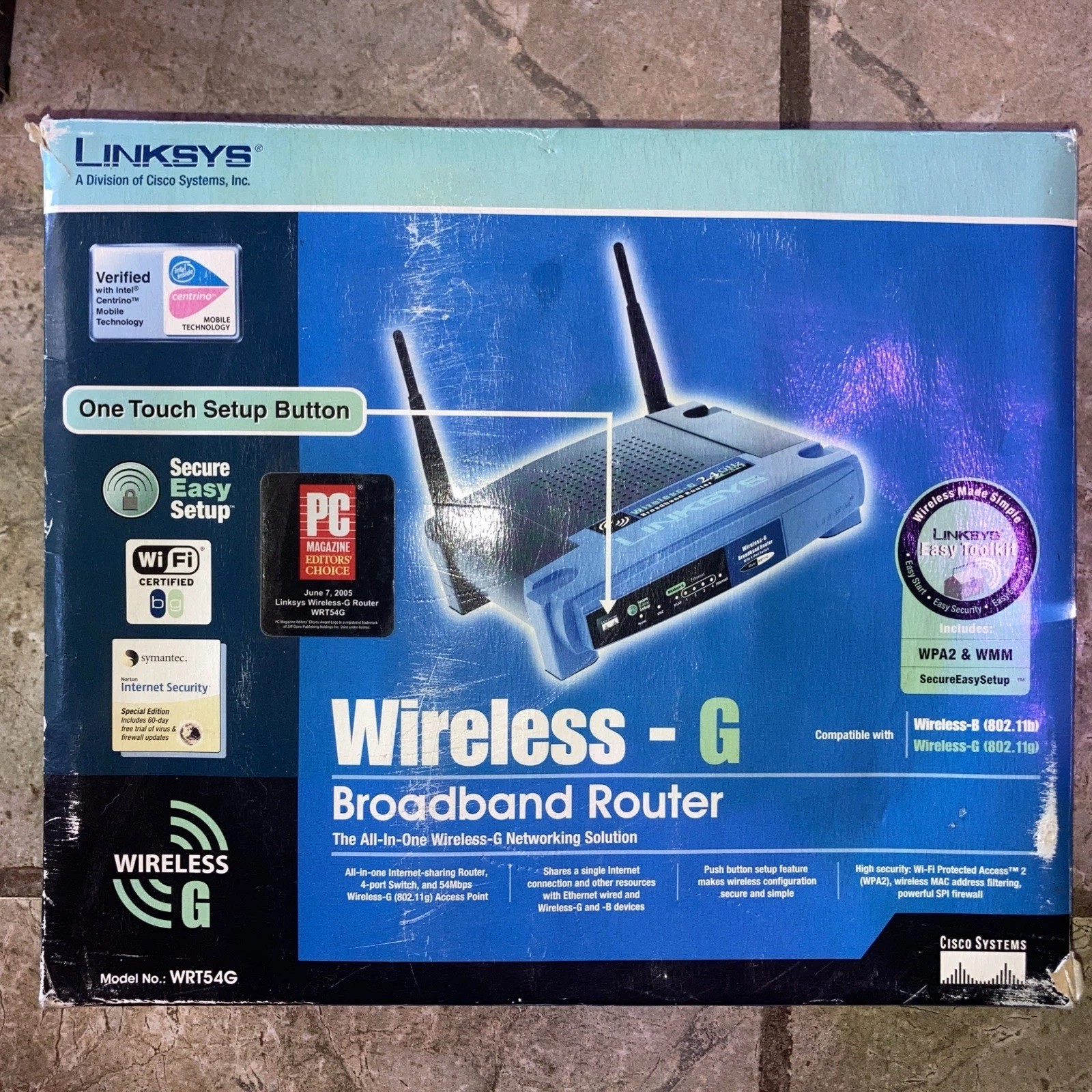 Linksys Wireless G Broadband Router WRT54G 2.4 GHZ with 25’ Ethernet Cable
