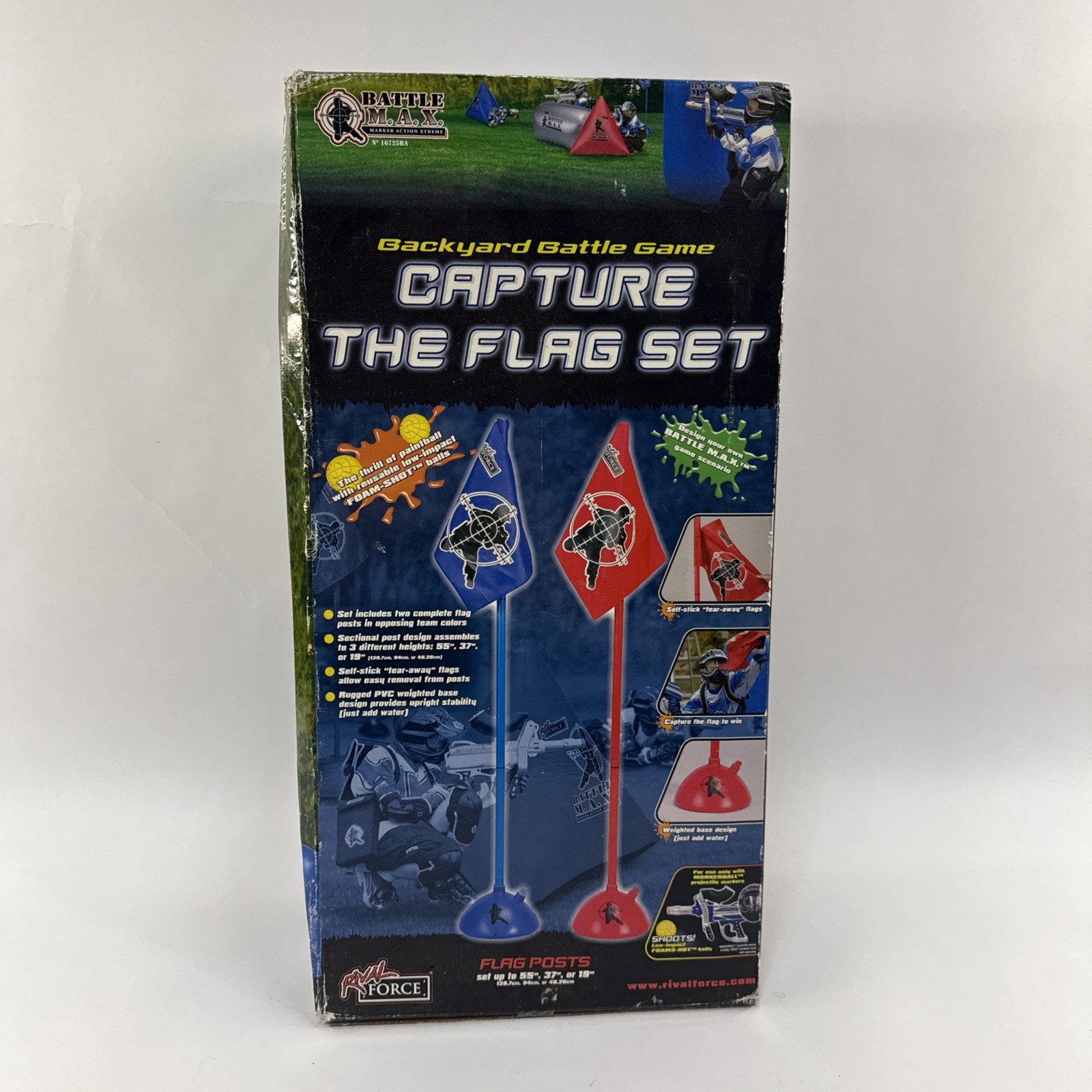 NIB Battle M.A.X. Capture the Flag Set Flag Posts Paintball Rival Force