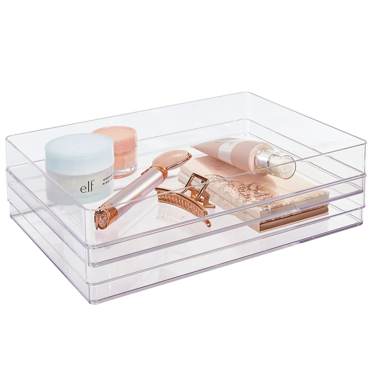 STORi SimpleSort 2-Piece Stackable Clear Drawer Organizer Set | 12" x 9" x 2"...