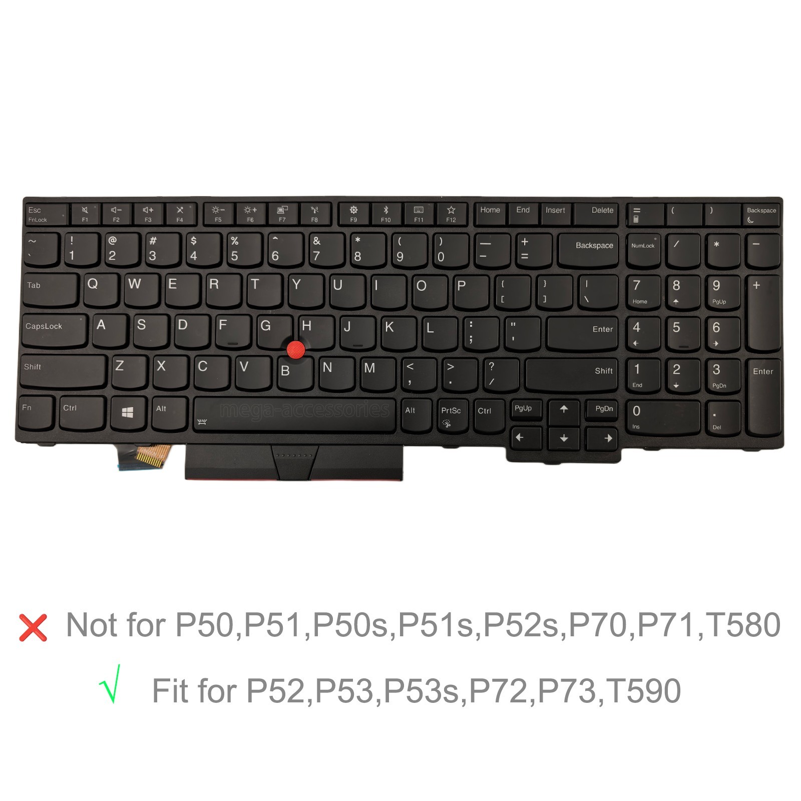 Genuine E580 E590 E585 E595 US Backlit Keyboard for ThinkPad T590 P53s L580 L590