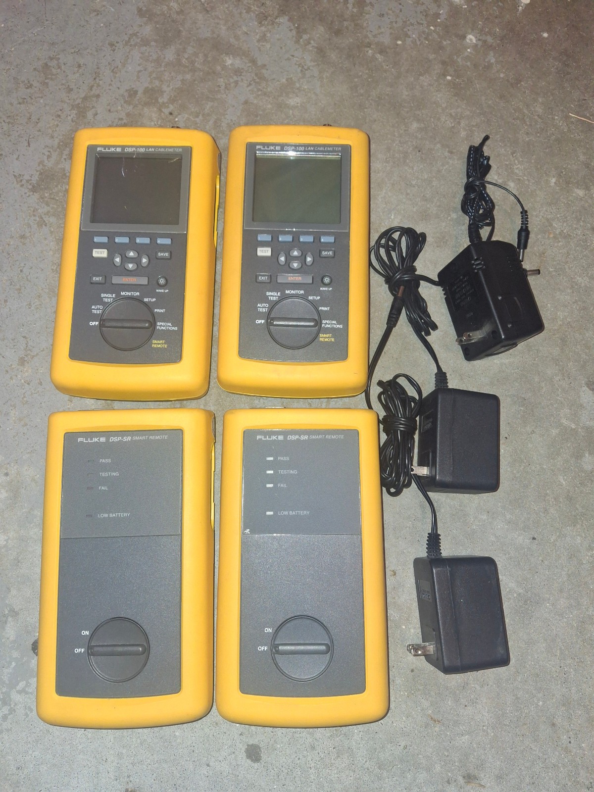 Lot of 4 Fluke DSP-100 LAN Cablemeter DSP-SR AS IS Untested No Battery Case