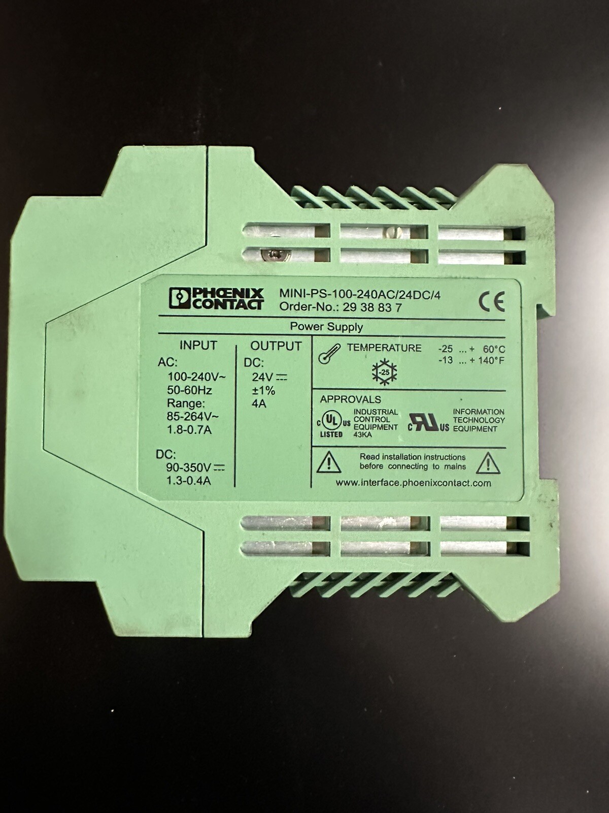 Phoenix Contact MINI-PS-100-240AC/24DC/4 Power Supply Module