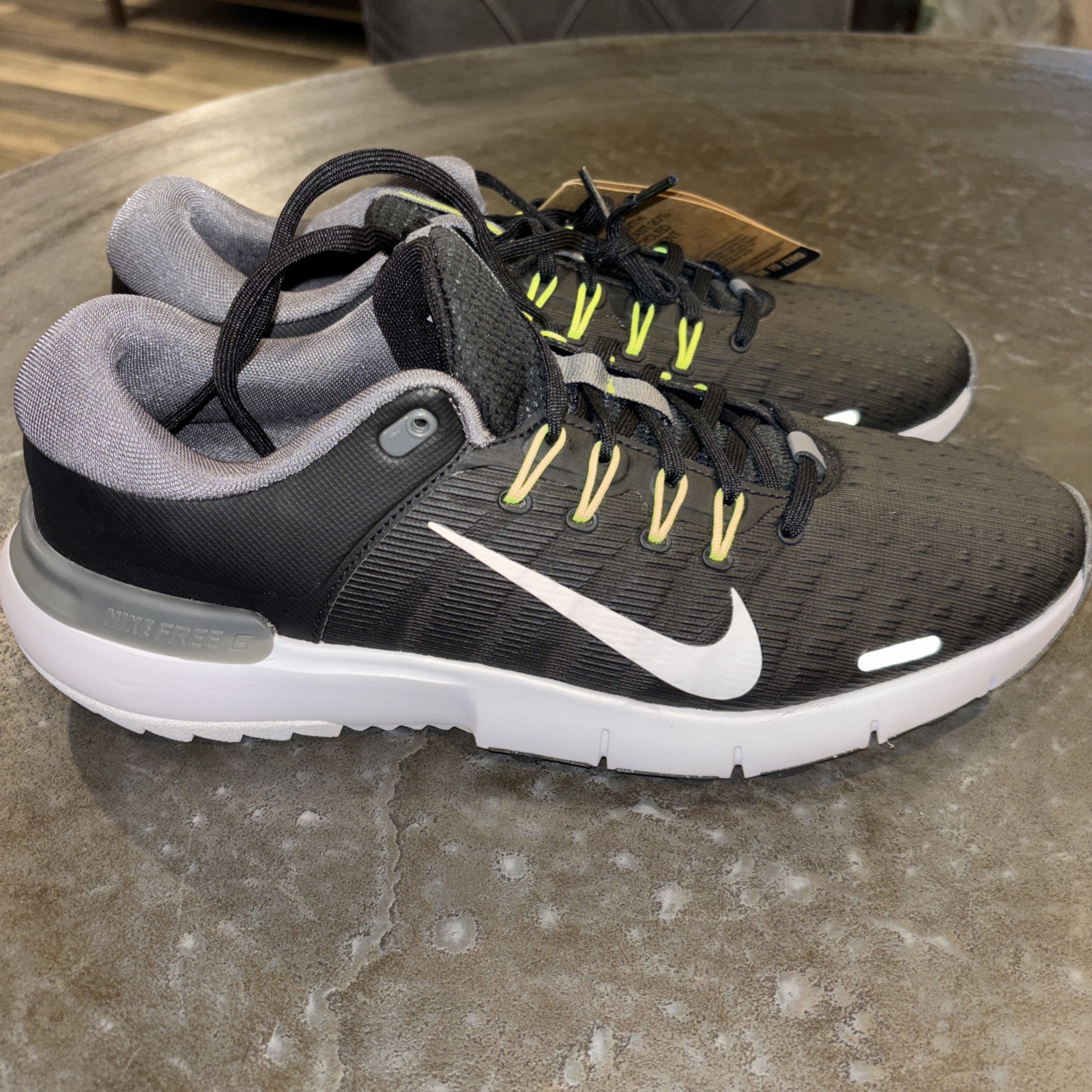 Nike Free Next Nature Size 9.5 Mens Black Iron Grey White Golf Shoes FN0332-001