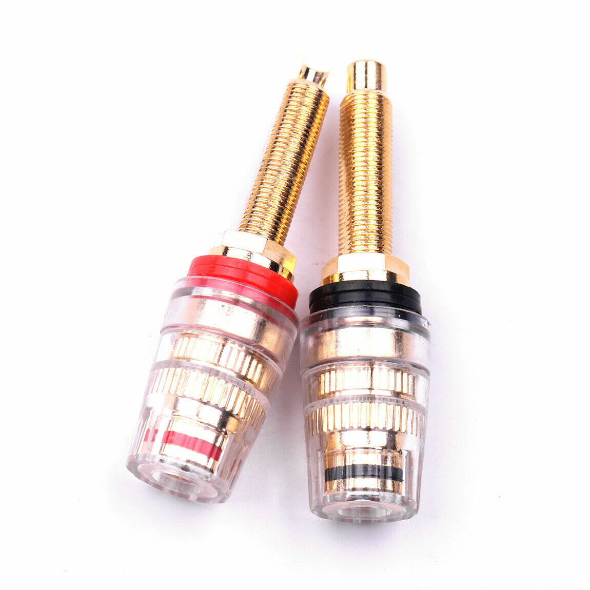 1 Pair 2pcs Audio Speaker Binding Post Thread Terminal Banana Plug Gold Plated