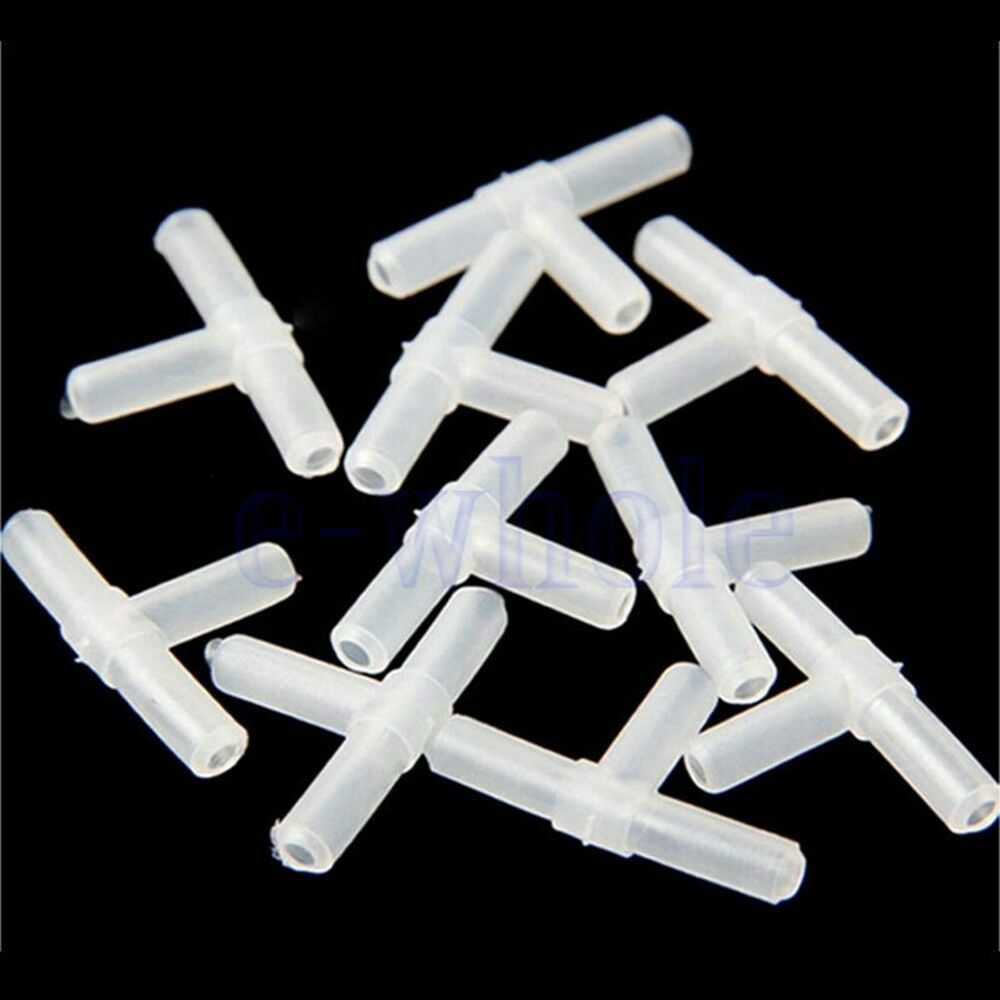 5pcs 3 Way Air Line Connector Aquarium Fish Tank Airline Tee Valve Pump Tube 4mm