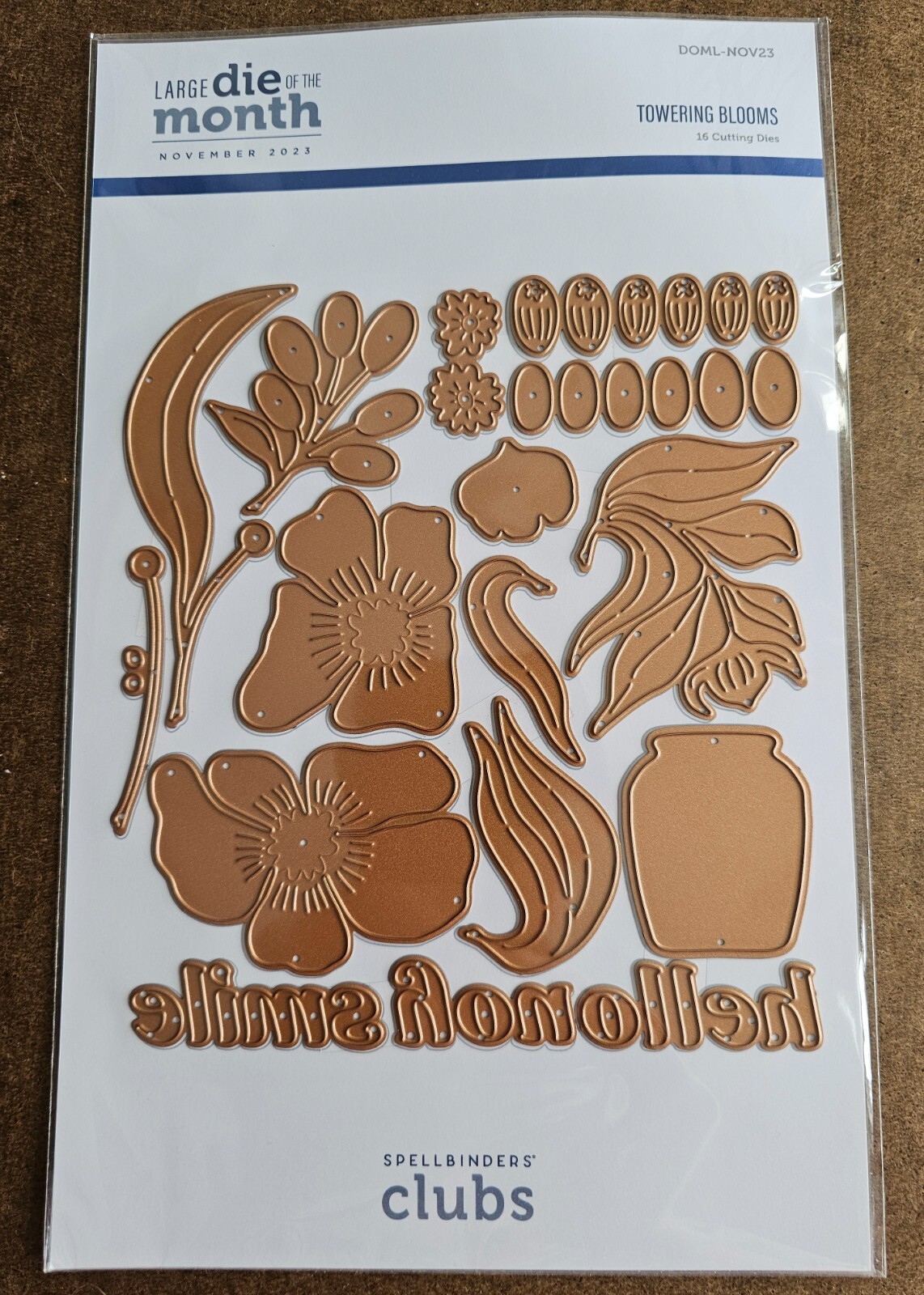 Spellbinders - Lg. Die o t Month - Towering Blooms - Metal Cutting Die Set, NIP