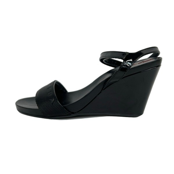 Prada Sport Sandals Wedge Sole Leather Black Size EU36/US6
