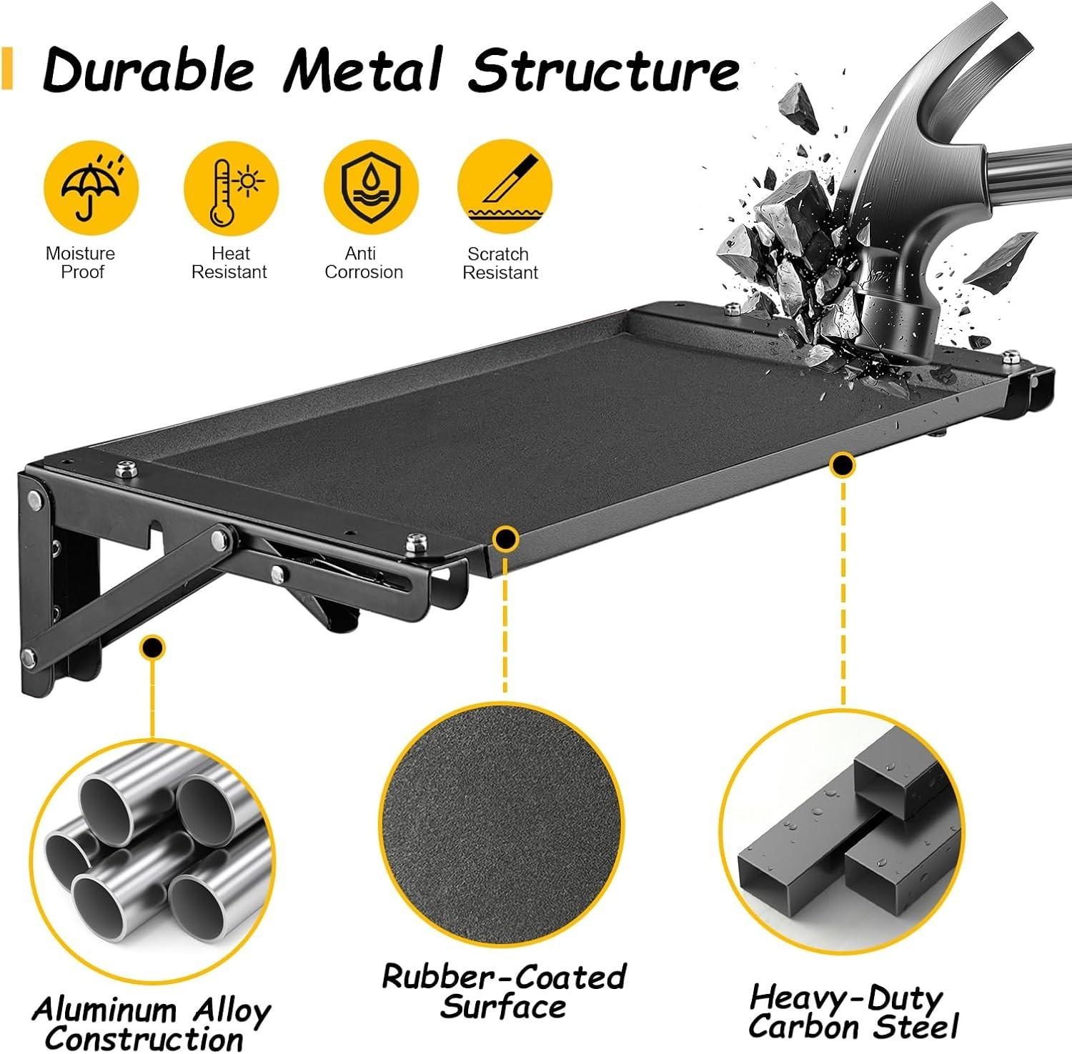 Professional Magnetic Tool Tray Folding Workbench for Efficient DIY - 15" x 10"