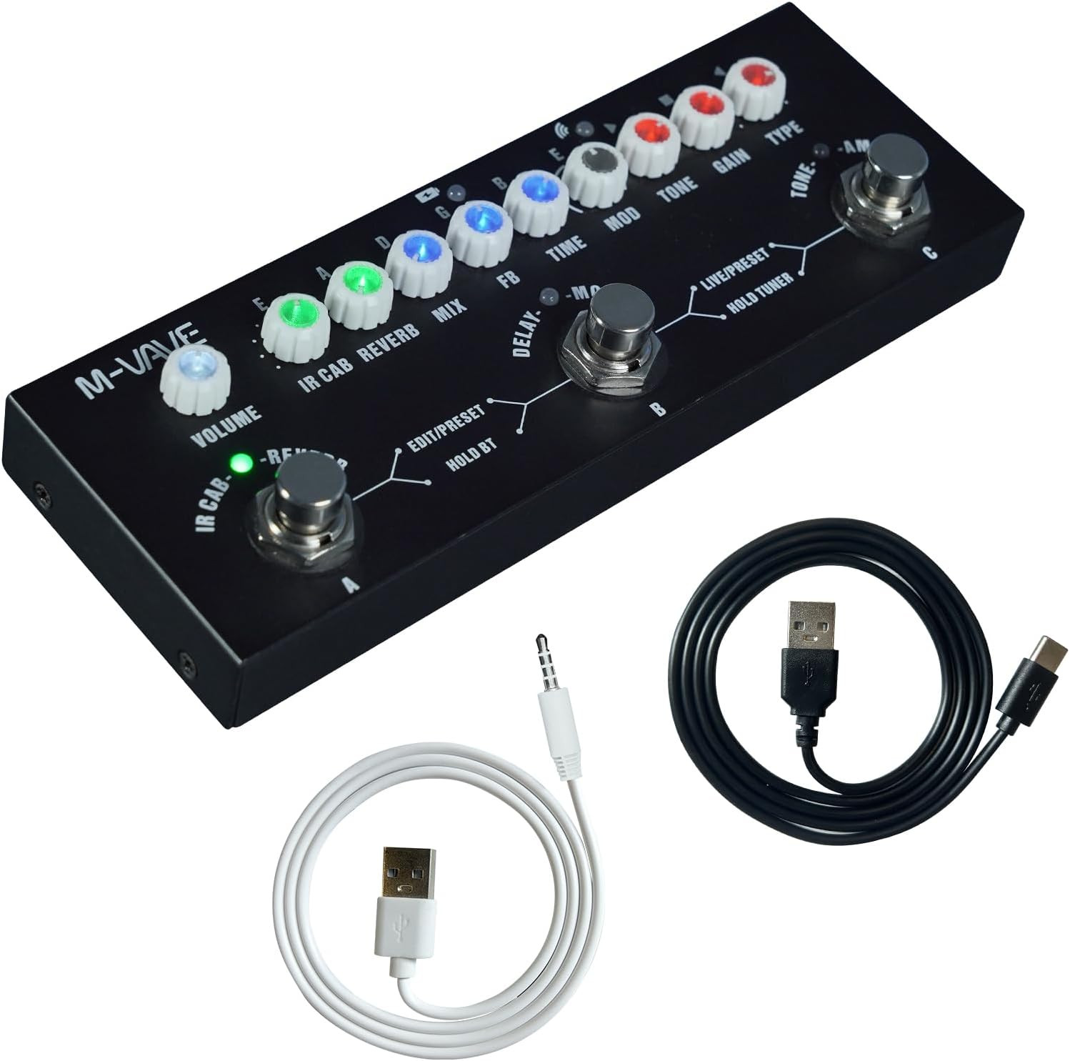 Multi Effects Guitar Pedal, Reverb Guitar Pedal, Delay, Chorus, Phaser, with IR