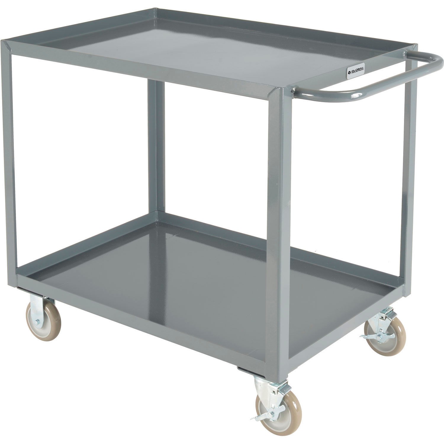 Global Industrial Steel Utility Cart w/2 Tray Shelves 1200 lb. Capacity 36"L x