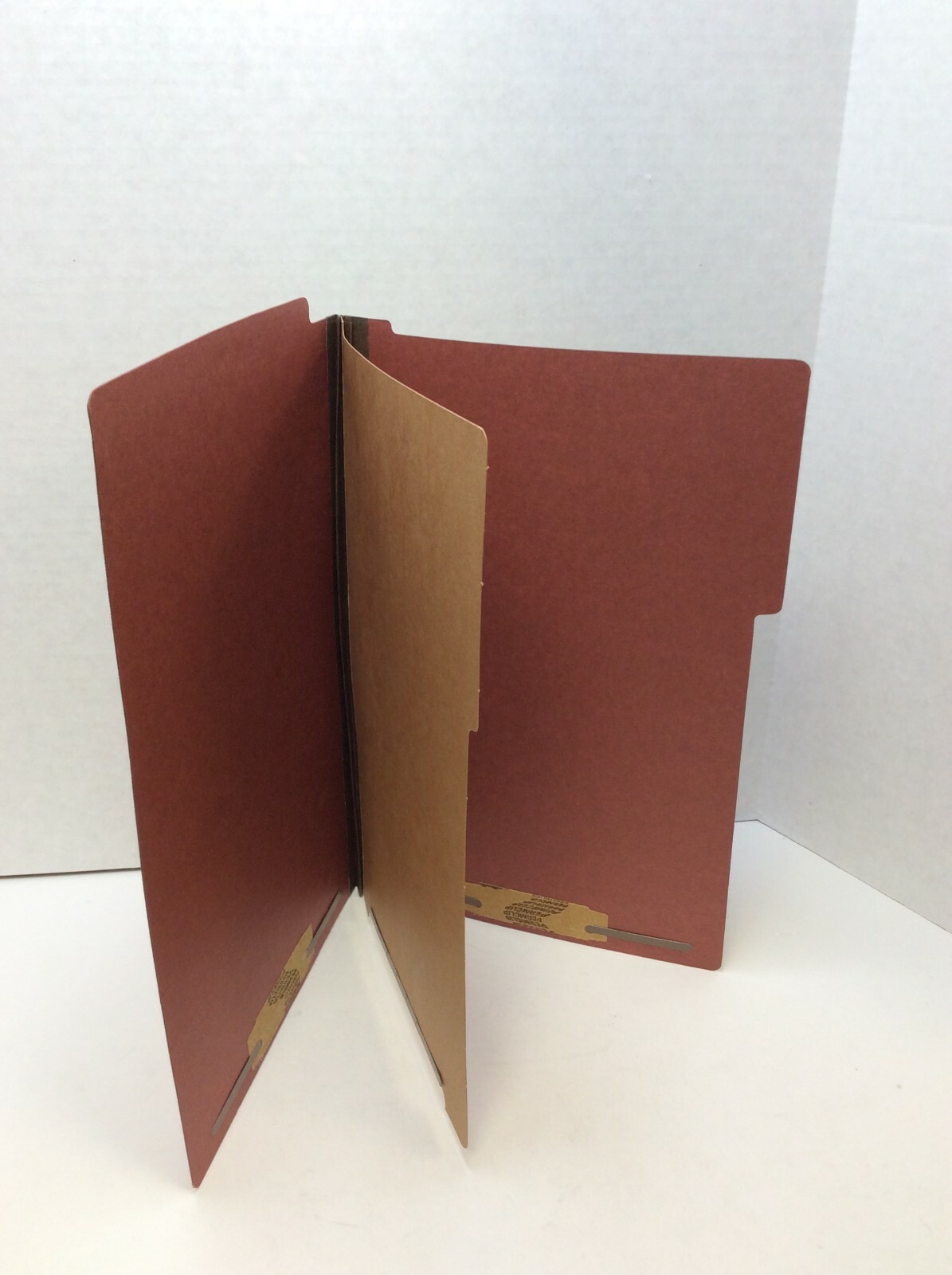 Globe-Weis Dual Tab Classification Folders, 1 Divider-2" Fasteners Legal Red