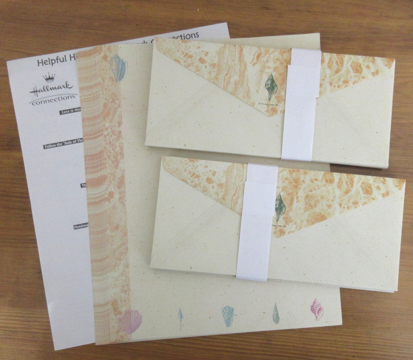 Hallmark Connections Specialty Paper Beach Set 22 Sheets 8.5"x11" 25 Envelopes