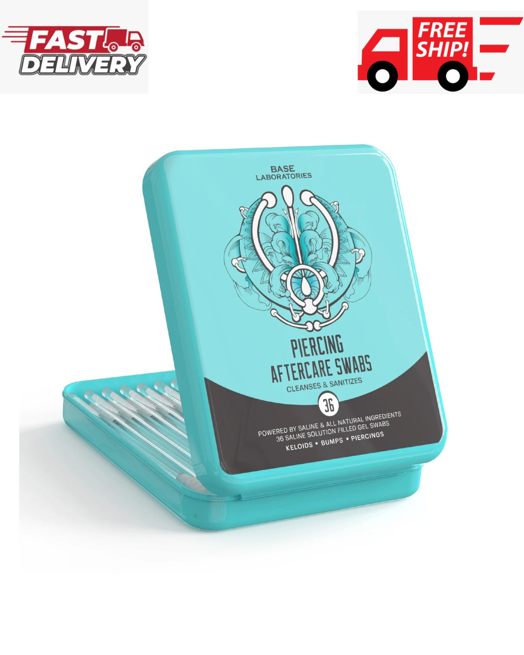 Base Labs Keloid Bump Removal Gel Swabs | Piercing Aftercare Gel Swabs for Pi...