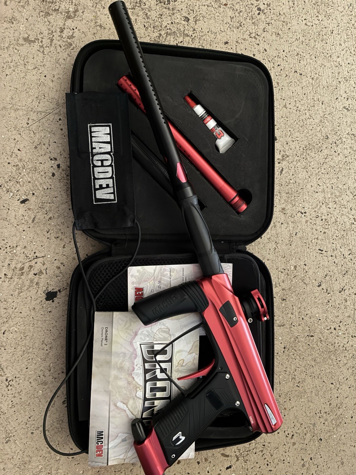 MacDev Drone 2 Electronic Paintball Marker Red & Black Finish, Advanced Design