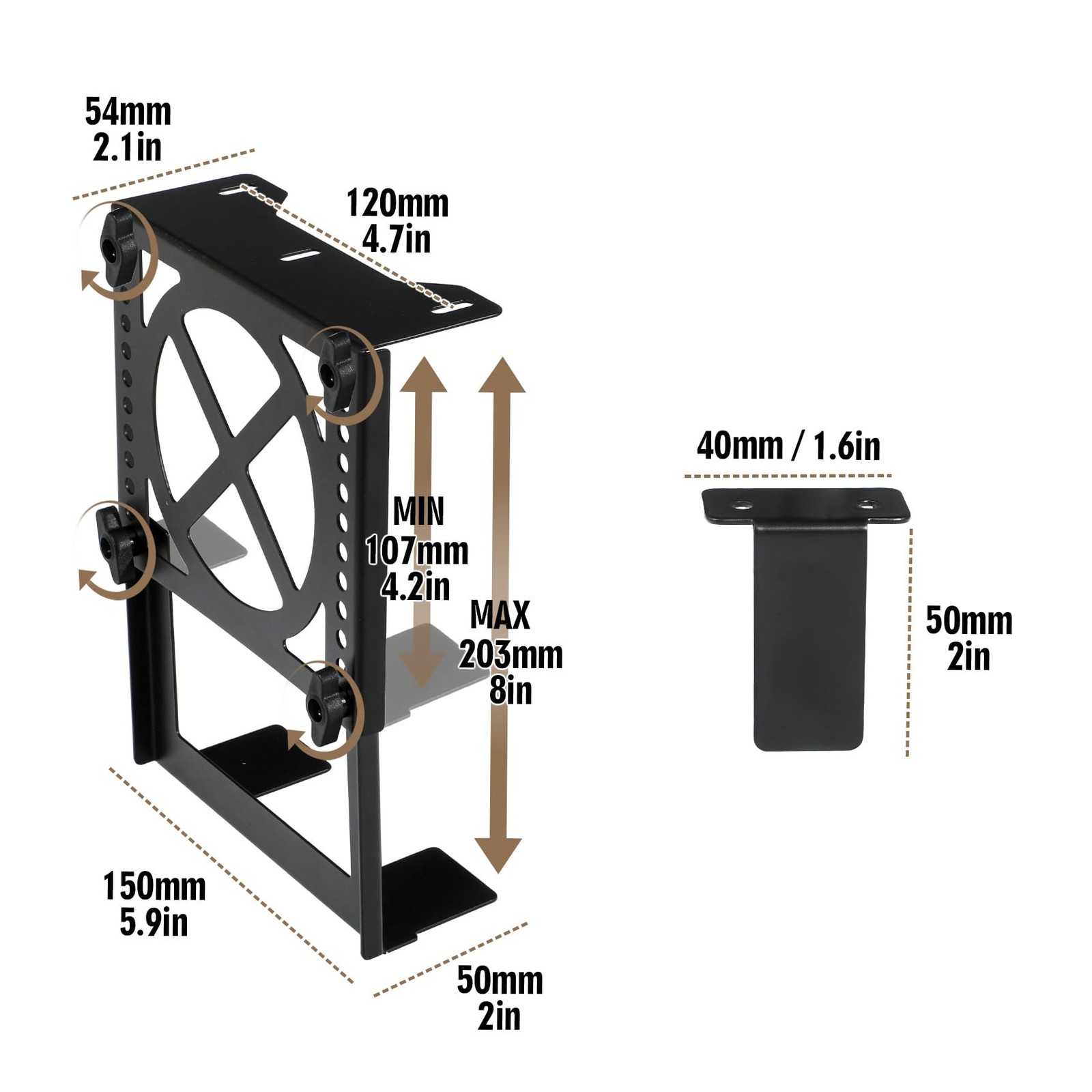 Adjustable Under Desk PC Mount, Mount Bracket Holder,Compatible with,UPS,CPU,...