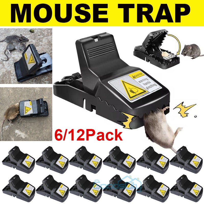 6/12x LARGE Mouse Traps Rat Mice Rodent Killer Snap Trap Heavy Duty Pest Trap