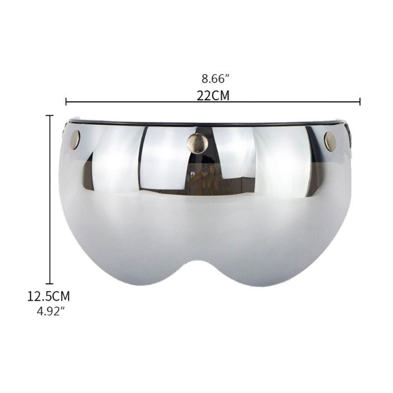 Windproof 3-Snap Visor Lens Shield for Motorcycle Helmets Flip Up Down Open Face