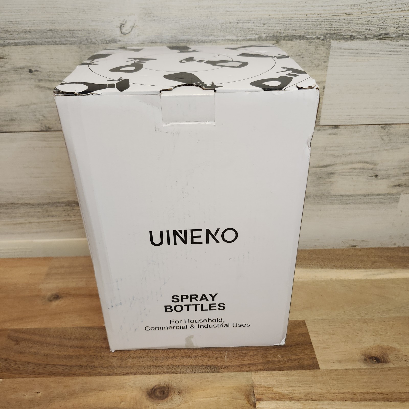 Uineko Plastic Spray Bottle (4 Pack, 24 oz, All-Purpose) Heavy Duty Spraying...