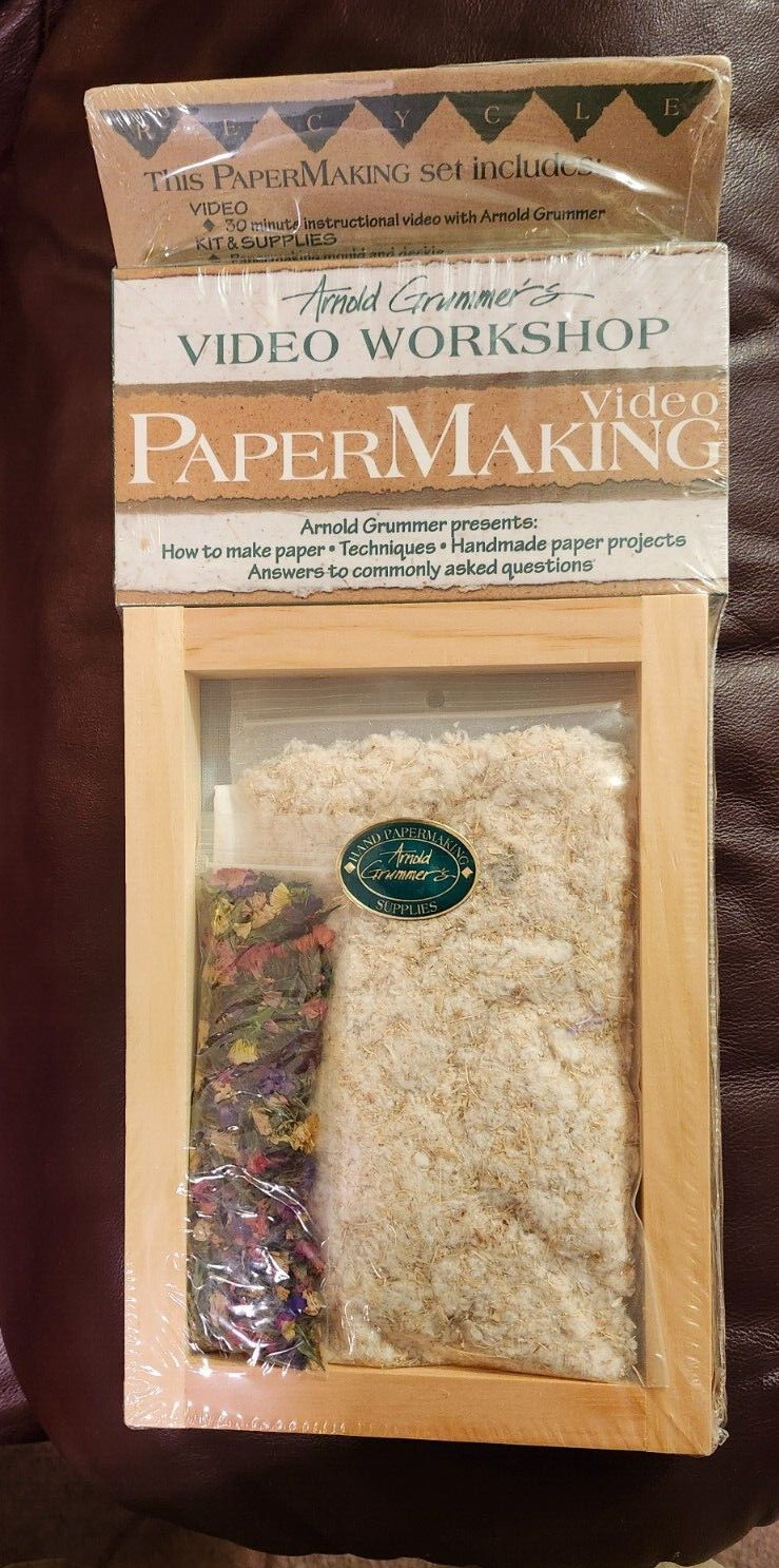 Vintage Arnold Grummer's PAPERMAKING Video Workshop Kit with VHS Tape NEW SEALED