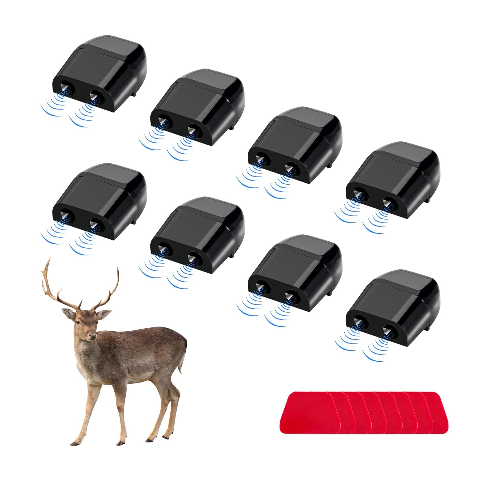 8 Pack Deer Warning Whistles for Car Truck SUV - Black ABS Plastic