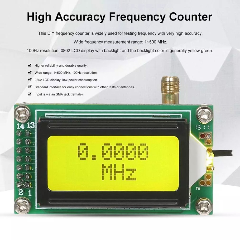 DIY High Accuracy 1~500MHz Frequency Counter Tester LCD Measurement F/ Ham Radio