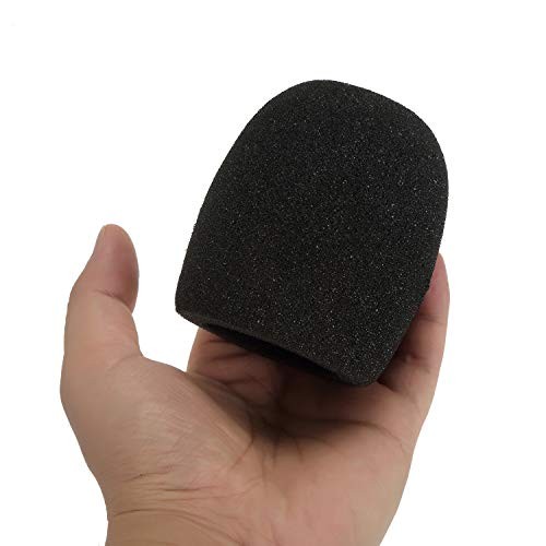40 Pack Foam Mic Covers Handheld Microphone Windscreen Black Mic Sponge Foam