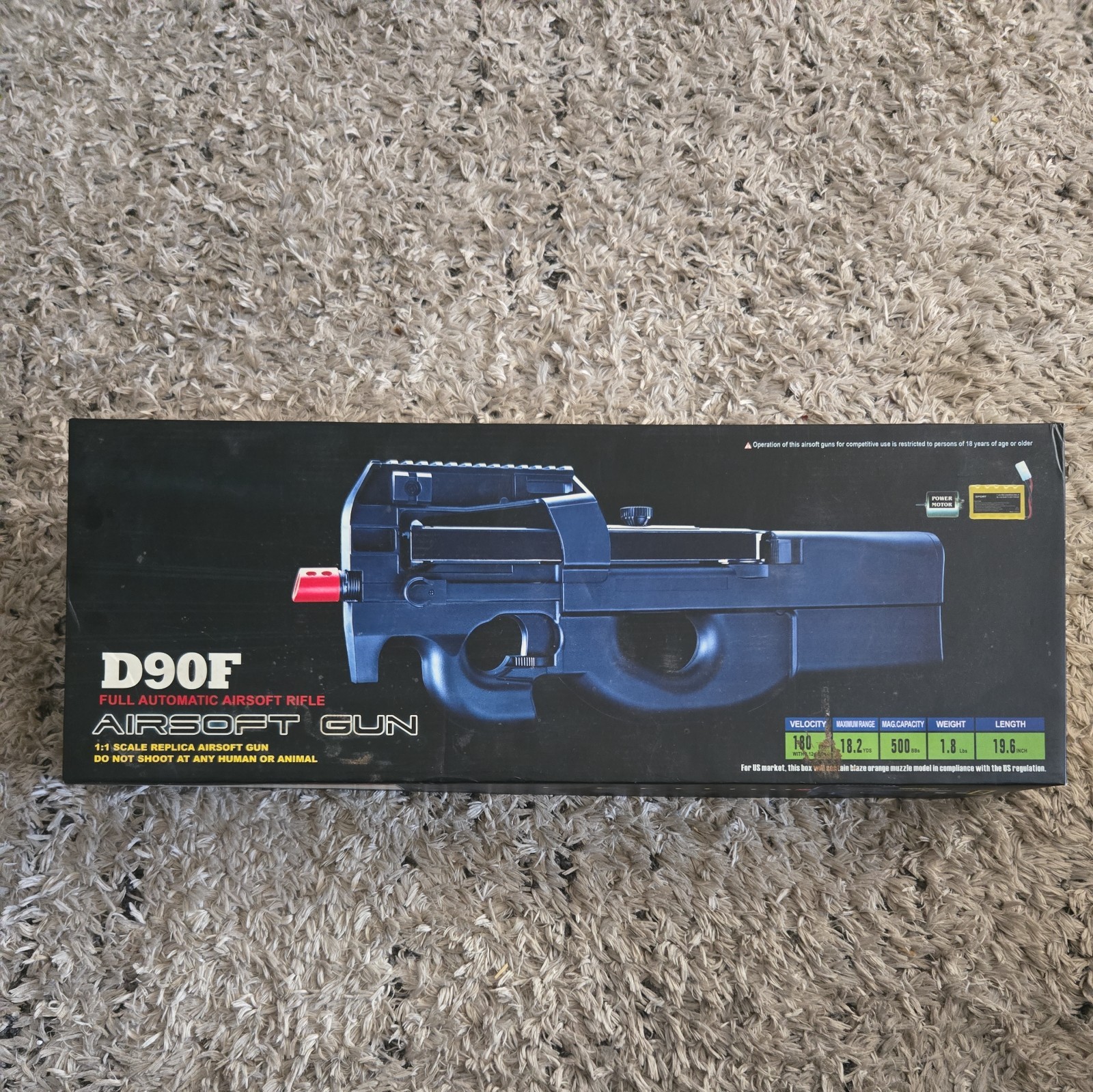WELL D90F STYLE ELECTRIC AIRSOFT GUN FULLY AUTOMATIC AEG RIFLE-495rd MAG