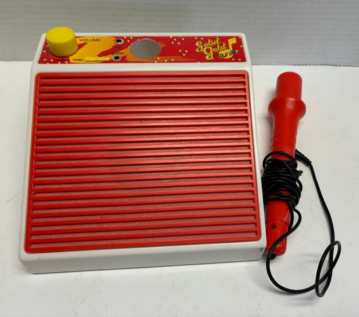 D1 Playtime Solid Gold Junior Battery-Powered Speaker w/Microphone As Is 1990