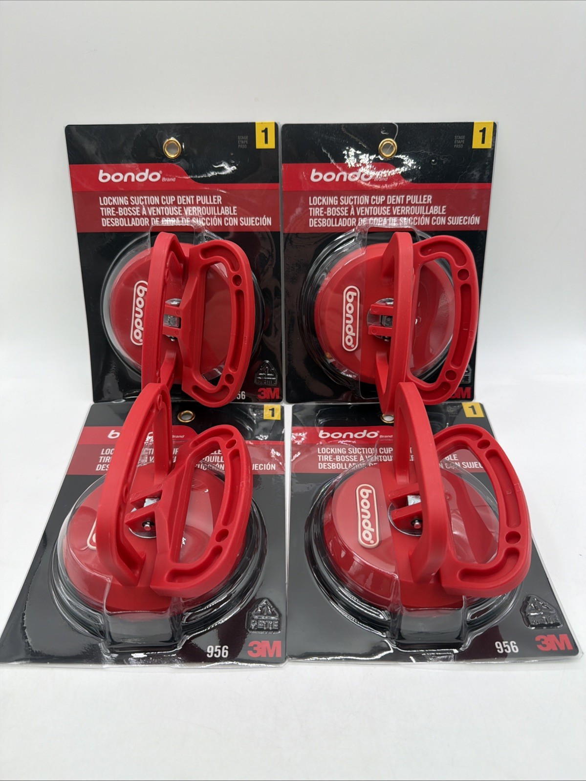 Bondo Dent Puller 956 Double Handle Locking Suction Cup 4 Pack