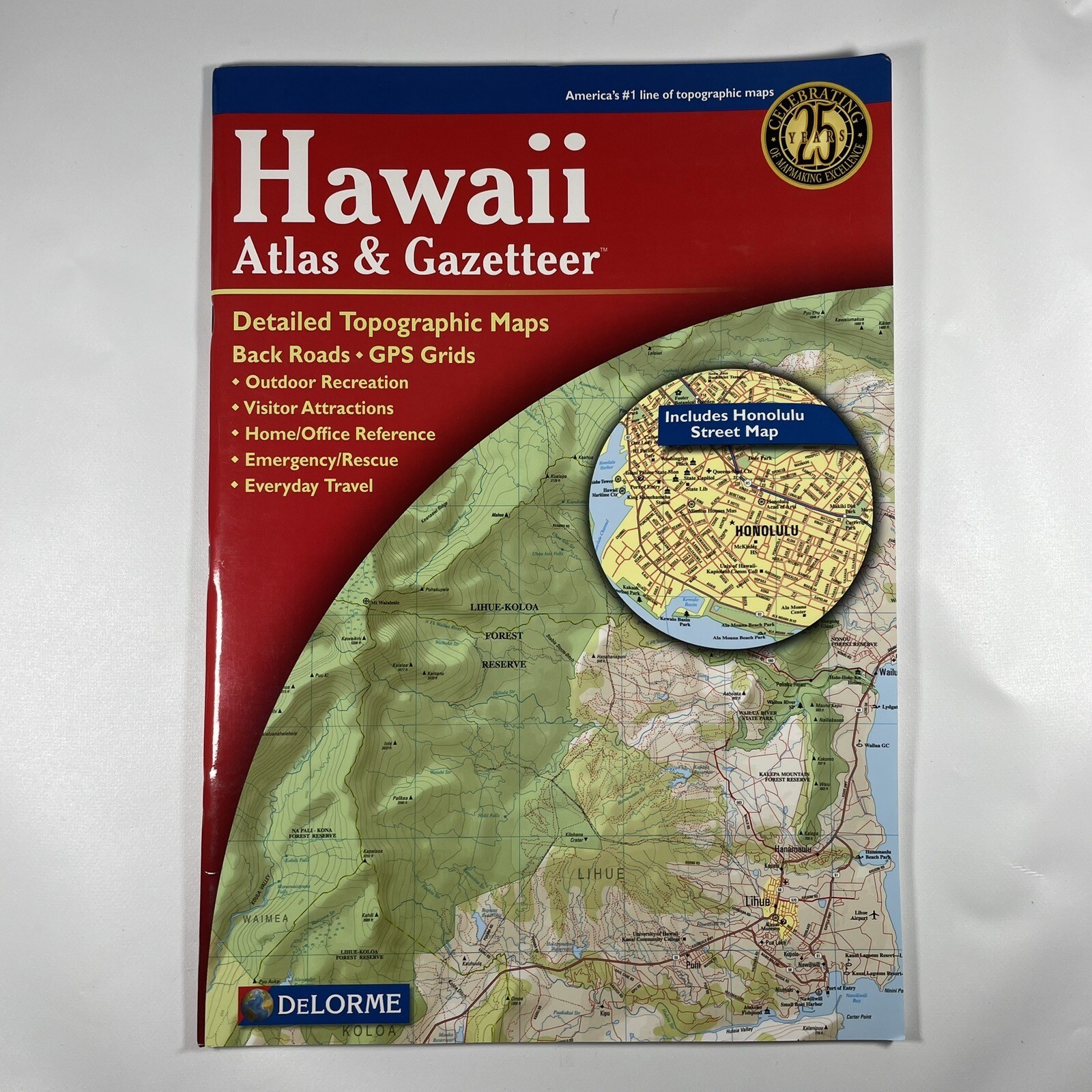 Hawaii State Atlas & Gazetteer DeLorme 1999 Topographic Maps GPS Grids Roads