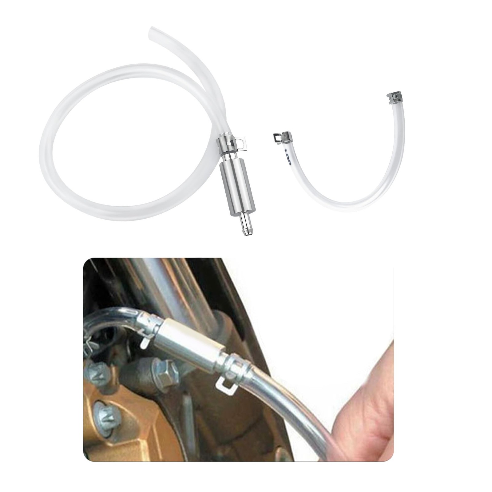 Car Brake Bleeder Hose with One Way Check Valve,Durable Brake Fluid Bleeder H...