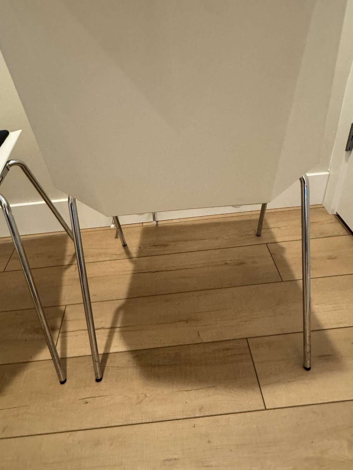 Mid Century Modern Chairs White Black Chrome Klaessons Mayflower Set Of 2