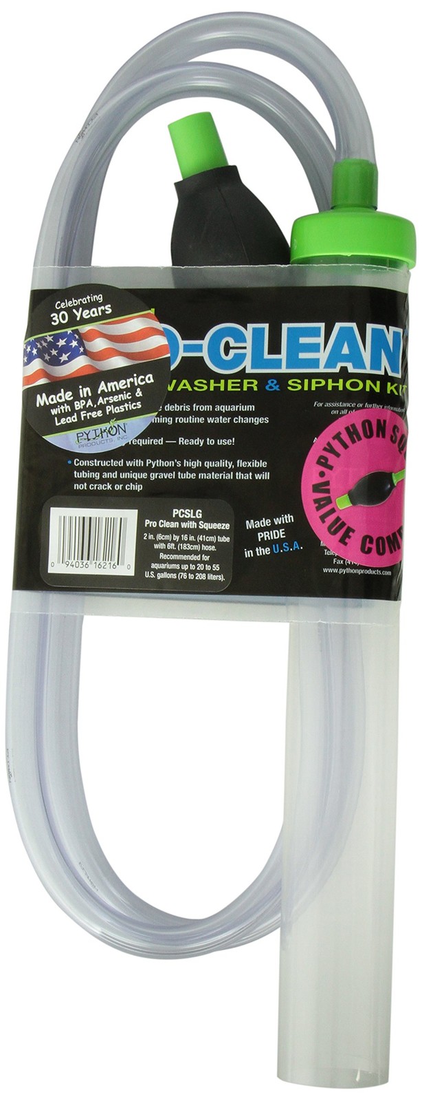Python ProClean Aquarium Gravel Washer/Siphon Kit, Large with Siphon Squeeze