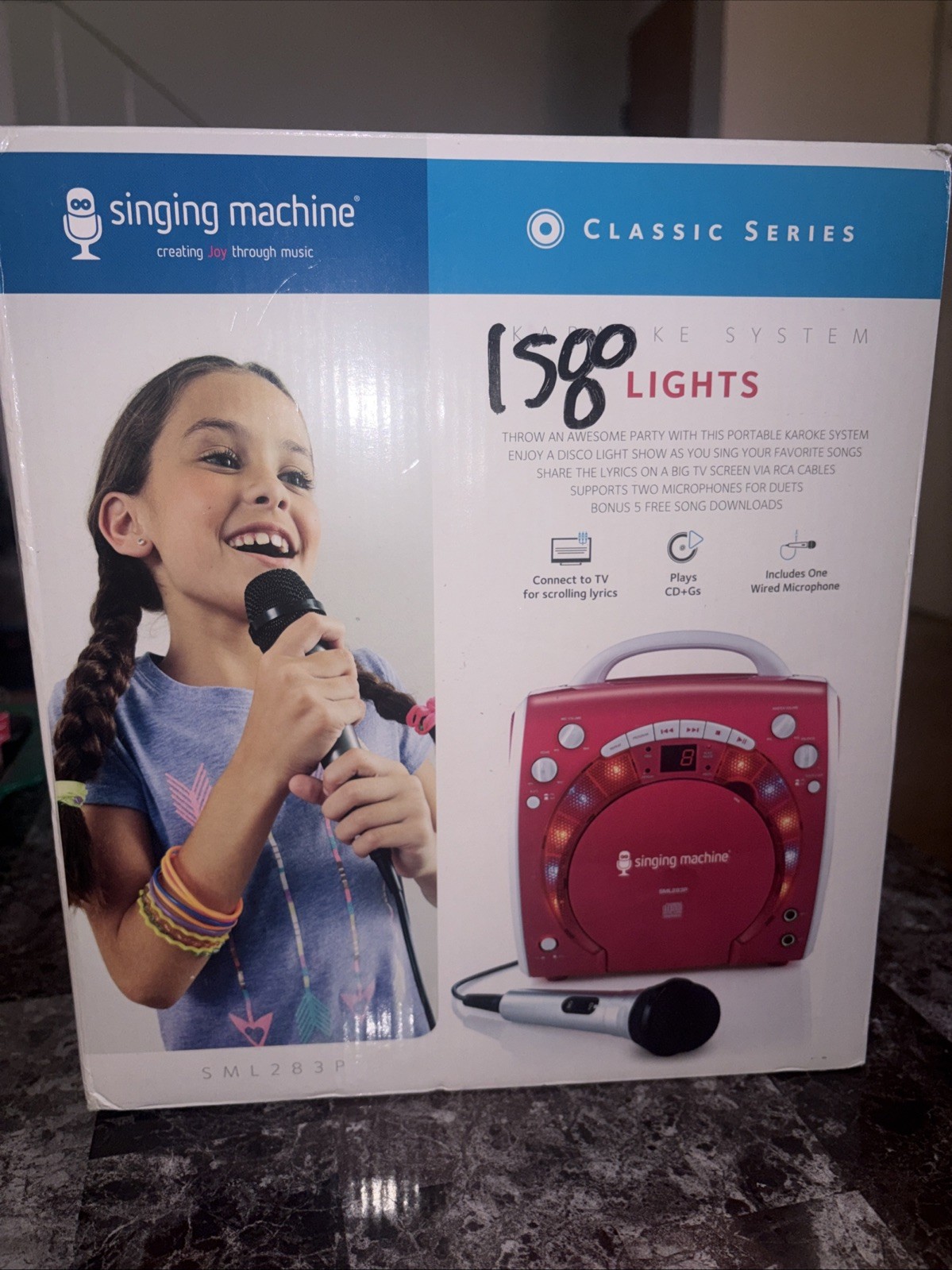 Singing Machine SML-283P CD+Graphics Portable Karaoke System - Pink