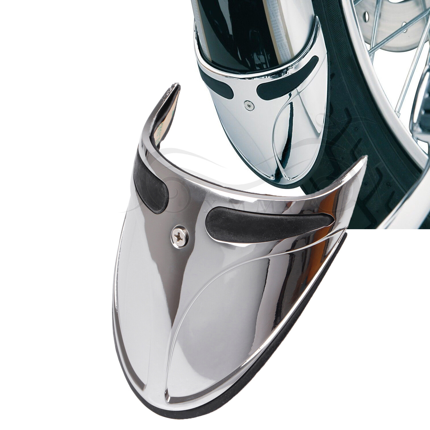 Chrome Front Fender Extension Mud Flap Trim Fit For Harley Dyna Wide Glide FXDWG