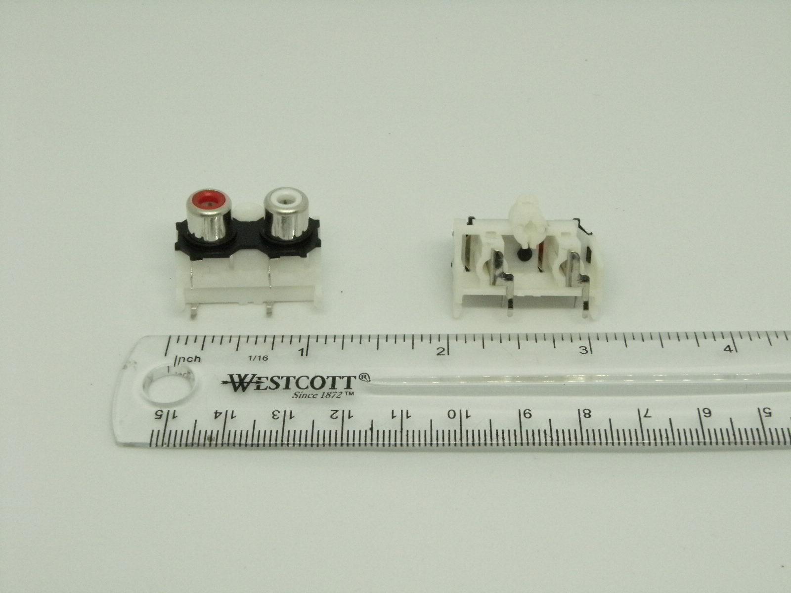 2x Pcs Pack RCA A/V Left Right White Red 2 Holes 4 Pins Socket Port Jack AV2-4