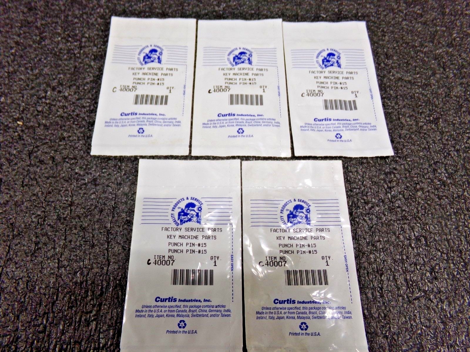 5PK Curtis Industries Machine Parts, Pin Punch #15, Adjuster C40007 (RC)