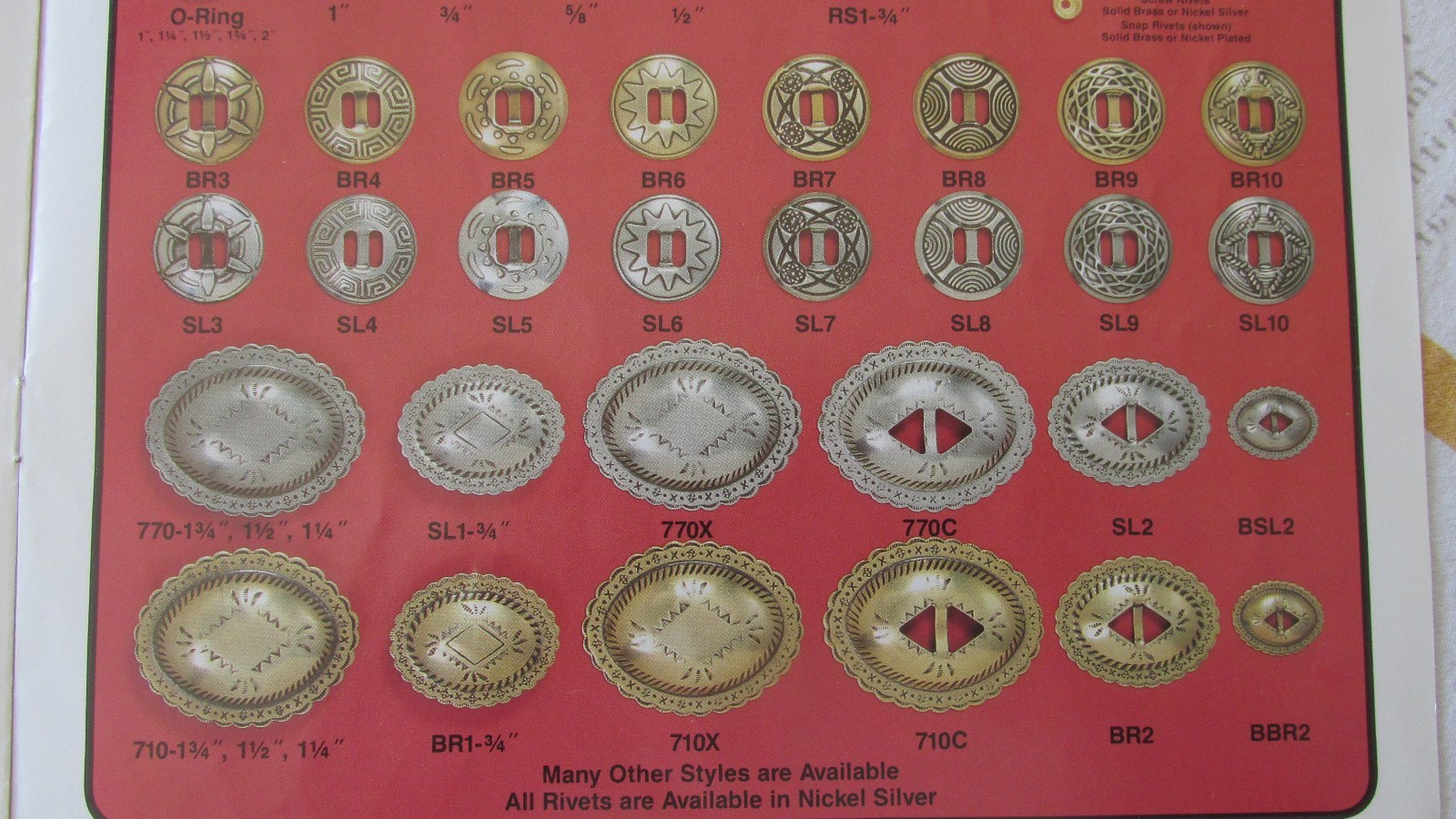 TRINITY CONCHOS ROUND BR6s Solid Brass VINTAGE High Quality USA Leather Crafts !