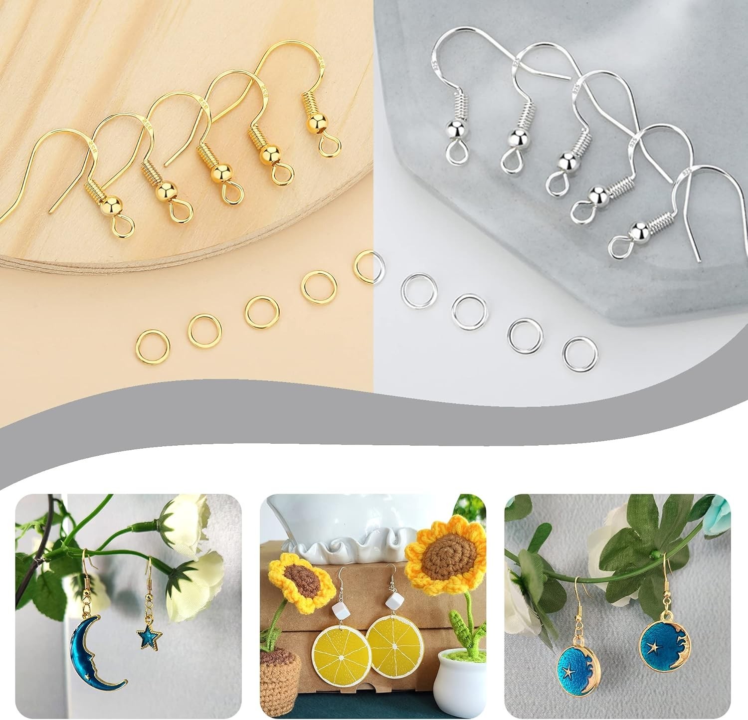 Ganchos para pendientes para hacer joyas, 602 piezas