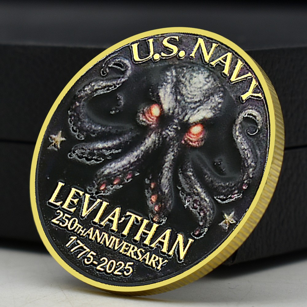 U.S. Navy Leviathan Challenge Coin 250th Anniversary 1775-2025 Kraken Medal