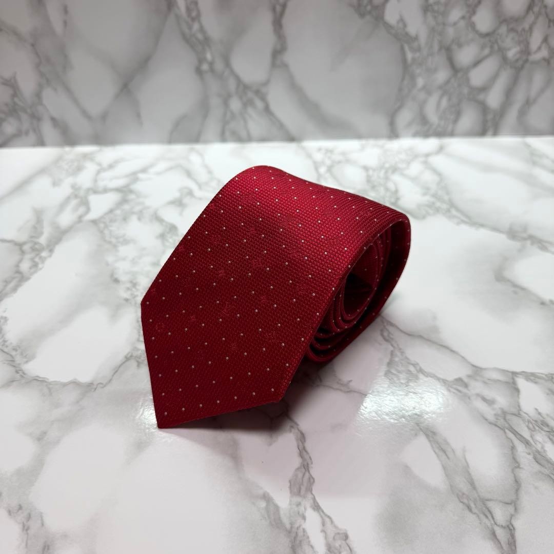 Louis Vuitton 100% Silk Monogram Tie Luxury Brand Used
