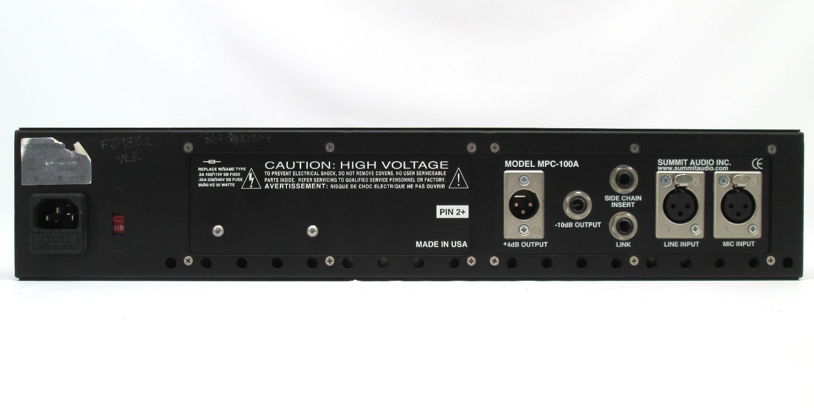 Summit Audio MPC-100A Tube Preamp / Compressor / Limiter