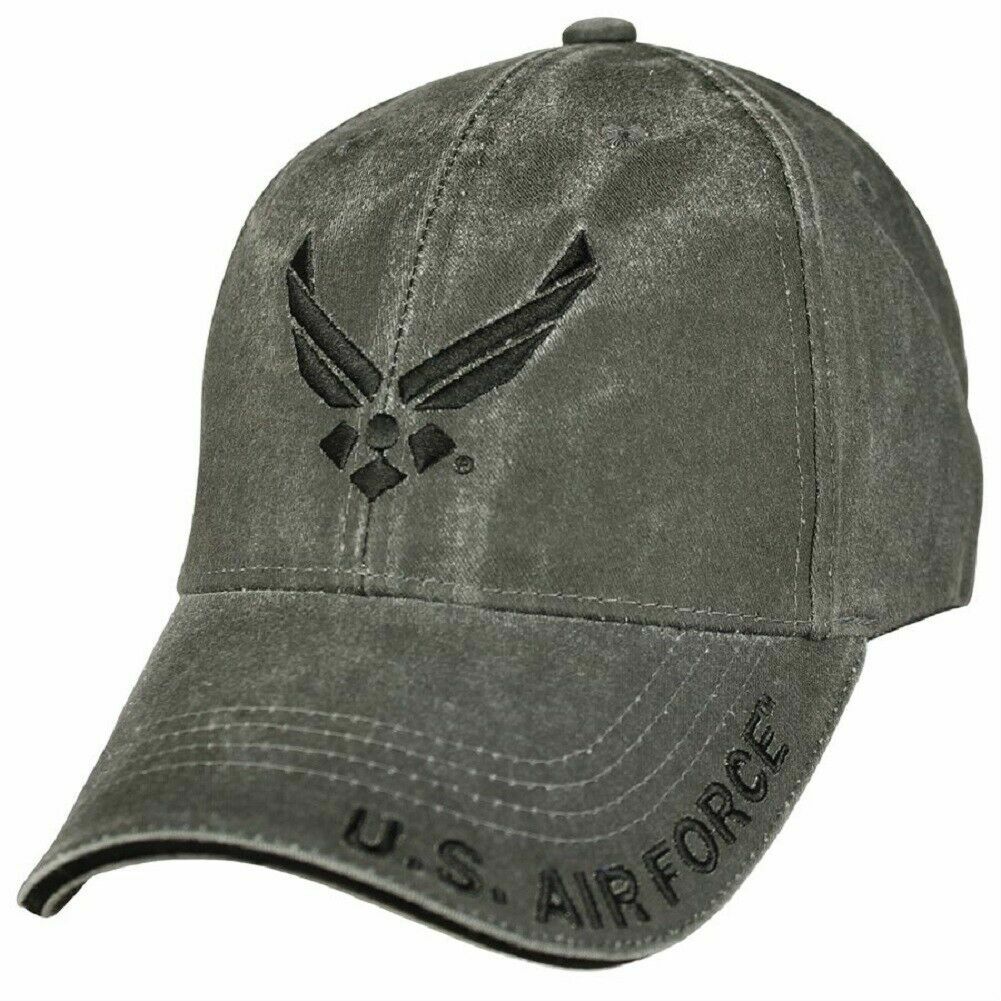 NEW USAF U.S. Air Force Hap Arnold Wings Baseball cap hat. Washed Black 6886